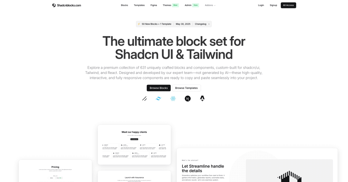 Shadcn Blocks