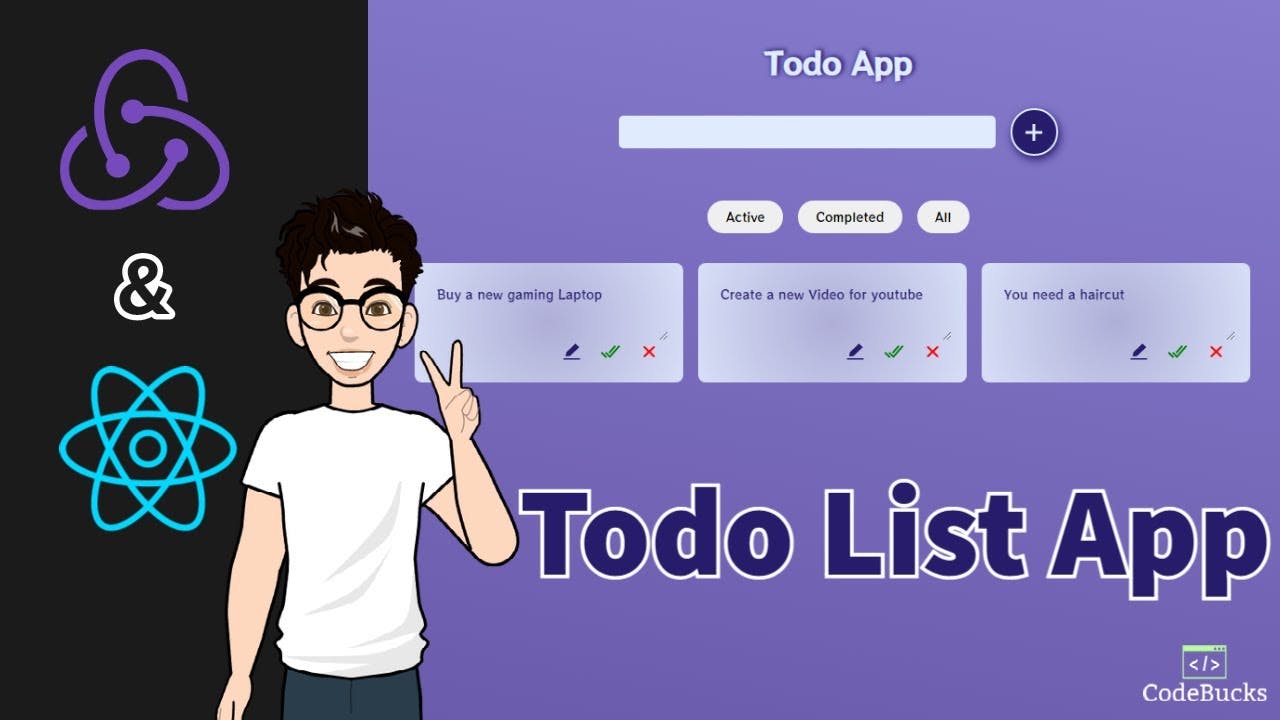 cover image for a video on Building a Todo List App with Redux 😍 | ( React-Redux ) Tutorial For Beginners