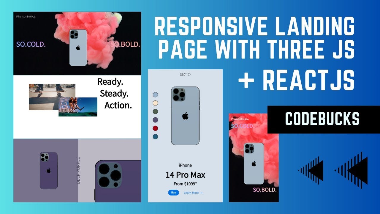 cover image for a video on How to Build an Awesome 3D Landing Page for Apple iPhone with ReactJS, ThreeJS, and GSAP