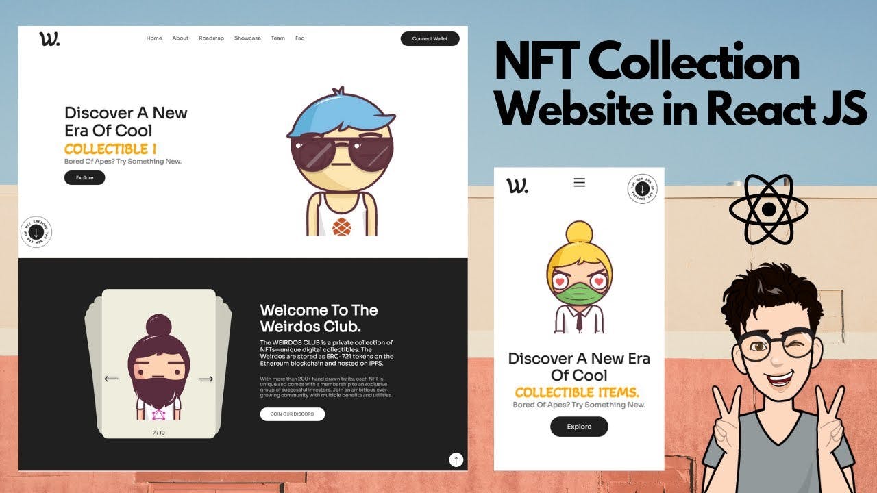 cover image for a video on Create a Mobile Responsive NFT Collection Website with ReactJS